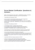 Scrum Master Certification  Questions & Answers