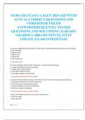 NURS 136 EXAM 2 GALEN 2024-2025 WITH  ACTUAL CORRECT QUESTIONS AND  VERIFIED DETAILED  ANSWERS&vert;FREQUENTLY TESTED  QUESTIONS AND SOLUTIONS &vert;ALREADY  GRADED A&plus;&vert;BRAND NEW&excl;&excl;&vert;LATEST  UPDATE &vert;GUARANTEED PASS