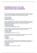PHARMACOLOGY ATI 2023 QUESTIONS AND ANSWERS