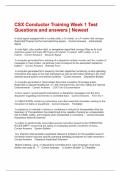 CSX Conductor Training Week 1 Test Questions and answers &vert; Newest 