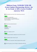 Midterm Exam&colon; NURS180&sol; NURS 180 &lpar;Latest 2024&sol; 2025 Update&rpar; Pharmacology Review &vert; Qs & As&vert; Grade A&vert; 100&percnt; Correct &lpar;Verified Answers&rpar;- WCU