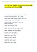 CCP-C Lab Values exam questions with complete solutions 2024&period;