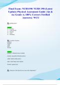 Final Exam&colon; NURS190&sol; NURS 190 &lpar;Latest 2024&sol; 2025  Update&rpar; Physical Assessment Guide &vert; Qs & As&vert; Grade A&vert; 100&percnt; Correct &lpar;Verified Answers&rpar;- WCU
