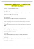 NUR 526 ADULT HEALTH- EXAM 1 QUESTIONS WITH COMPLETE SOLUTIONS