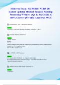 Midterm Exam&colon; NURS201&sol; NURS 201 &lpar;Latest Update&rpar; Medical Surgical Nursing- Promoting Wellness &vert; Qs & As&vert; Grade A&vert; 100&percnt; Correct &lpar;Verified Answers&rpar;- WCU
