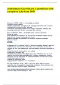 Ambulatory Care Exam 1 questions with complete solutions 2024