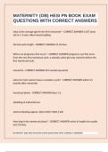 MATERNITY &lpar;OB&rpar; HESI PN BOOK EXAM QUESTIONS WITH CORRECT ANSWERS 