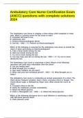 Ambulatory Care Nurse Certification Exam &lpar;ANCC&rpar; questions with complete solutions 2024