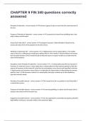 CHAPTER 9 FIN 340 questions correctly answered 