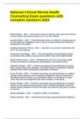 National Clinical Mental Health Counseling Exam questions with complete solutions 2024&period;