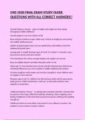 CHD 1020 FINAL EXAM STUDY GUIDE QUESTIONS WITH ALL CORRECT ANSWERS&excl;&excl;