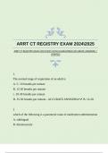 ARRT CT REGISTRY EXAM 20242025 WITH GUARANTEED ACCURATE ANSWERS &vert;VERIFIED