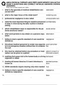 AMCA PHYSICAL THERAPY AIDE PREP GUIDE NEWEST 2024 ACTUAL  EXAM 74 QUESTIONS AND CORRECT DETAILED ANSWERS &lpar;VERIFIED  ANSWERS&rpar;
