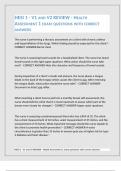 HESI 1 - V1 AND V2 REVIEW - HEALTH ASSESSMENT 1 EXAM QUESTIONS WITH CORRECT ANSWERS 