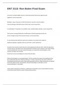 ENT 2113- Ron Bolen Final Exam 2024&sol;2025 with 100&percnt; correct answers