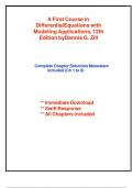 Solution Manual for A First Course in Differential Equations with Modeling Applications 12th Edition &lpar;Zill&comma; 2023&rpar; &comma; Chapter 1-9 &vert; Complete Guide A&plus;