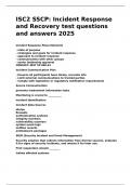 ISC2 SSCP Incident Response and Recovery test questions and answers 2025&period;
