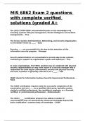 MIS 6862 Exam 2 questions with complete verified solutions &lpar;graded A&plus;