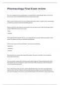 Pharmacology Final Exam review  2024 with 100&percnt; correct answers