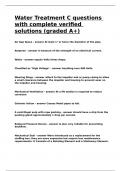 Water Treatment C questions with complete verified solutions &lpar;graded A&plus;&rpar;