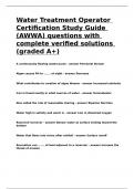 Water Treatment Operator Certification Study Guide &lpar;AWWA&rpar; questions with complete verified solutions