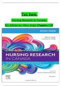 TEST BANK For Nursing Research In Canada&comma; 5th Edition by Mina Singh&comma; Verified Chapters 1 - 21&comma; Complete Newest Version ISBN- 9780323778985