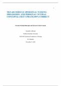  MSN 600 MODULE 3&vert;PERSONAL NURSING PHILOSOPHY AND PERSONAL CENTRAL CONCEPT&vert;LATEST UPDATE&vert;100&percnt; CORRECT