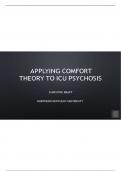 MSN 600 MODULE 3 ASSIGNMENT&vert;APPLYING COMFORT THEORY TO ICU PSYCHOSIS&vert;LATEST UPDATE WITH COMPLETE SOLUTION