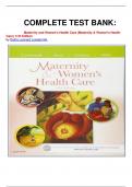 COMPLETE TEST BANK&colon;  &Tab;Maternity and Women's Health Care &lpar;Maternity & Women's Health Care&rpar; 11th Edition by Deitra Leonard Lowdermilk Latest Update&period; 