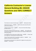 CSLB B&colon; California Contractor's License General Building &lpar;B&rpar;&colon; 2024&sol;25 Questions and 100&percnt; CORRECT Answers