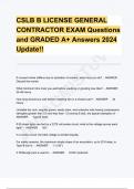 CSLB B LICENSE GENERAL CONTRACTOR EXAM Questions and GRADED A&plus; Answers 2024 Update&excl;&excl;