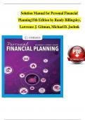 Solution Manual for Personal Financial Planning 15th Edition by Randy Billingsley&comma; Lawrence J&period; Gitman &vert; Complete Verified Chapter's &vert;