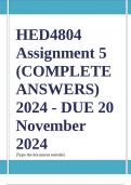 HED4804 Assignment 5 &lpar;COMPLETE ANSWERS&rpar; 2024 - DUE 20 November 2024&semi; 100&percnt; TRUSTED Complete&comma; trusted solutions and explanations&period;&period; Ensure your success with us&period;&period;&period; Understanding &lpar;10 Marks&rpar;&colon;