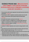SCIENCE PRAXIS 5905 200 QUESTIONS AND CORRECT DETAILED ANSWERS WITH RATIONALES