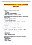 EHSM EXAM 1 STUDY QUESTIONS AND ANSWERS