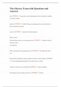 The Odyssey Exam with Questions and Answers
