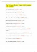 The Odyssey Review Exam with Questions and Answers