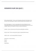 HONDROS NUR 200 QUIZ 1 Questions and Answers