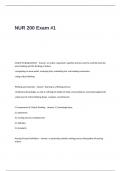 NUR 200 Exam -1 Questions and Correct Answers