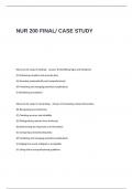 NUR 200 FINAL EXAM QUESTIONS AND ANSWERS- CASE STUDY