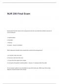 NUR 200 Final Exam Questions and Answers