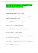 The Odyssey Vocabulary Definitions Exam with Questions and Answers