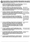 NGN ATI MENTAL HEALTH NGN PROCTORED NEWEST 2024 COMPLETE-  QUESTIONS AND CORRECT DETAILED ANSWERS WITH RATIONALES 