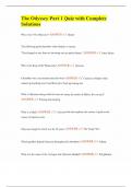 The Odyssey Part 1 Quiz with Complete Solutions