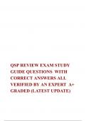 QSP REVIEW EXAM STUDY GUIDE QUESTIONS  WITH CORRECT ANSWERS