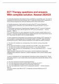 ECT Therapy questions and answers With complete solution&period; Newest 2024&sol;25 