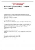 Sample Test Questions ANCC &ndash; PMHNP With Answers