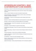 ANTHROPOLOGY &lpar;CHAPTER 1&colon; WHAT IS ANTHROPOLOGY&quest;&rpar; AND ANSWERS