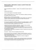BEHAVIORAL MEDICINE- EXAM 2 QUESTIONS AND ANSWERS 2024