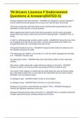 TN Drivers Liscence F Endorsement Questions & Answers&lpar;RATED A&rpar;